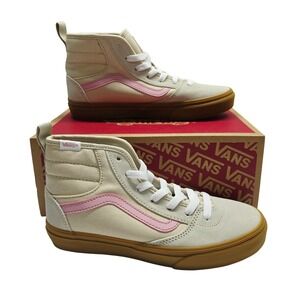 Vans Ashwood Hi Decon Kids Shoes Oatmeal Pink Gum Suede Canvas VN000E8K2LH 4Y